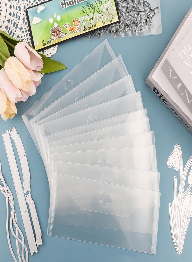 Briartw 20 Pcs 3.9x9.4" Slimline Storage Envelopes, Resealable Plastic Envelopes Pockets for Cutting Dies Stencil Crafts Organizer Holder,Clear Storage Bag for Clear Stamp,Die Cuts,Scrapbook Paper - Image 5