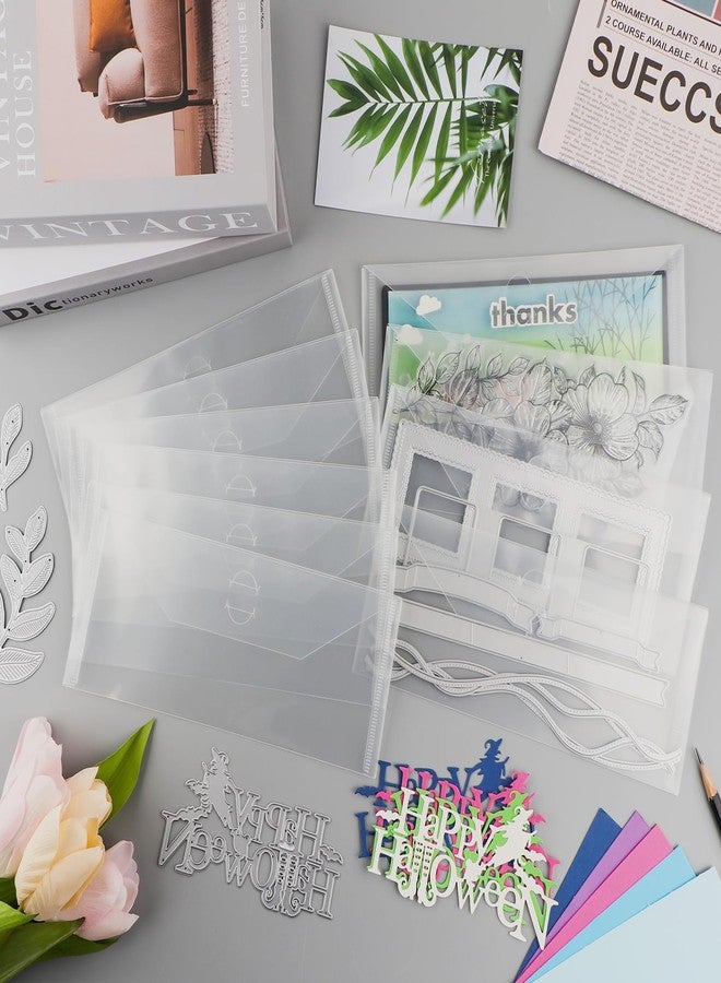 Briartw 20 Pcs 3.9x9.4" Slimline Storage Envelopes, Resealable Plastic Envelopes Pockets for Cutting Dies Stencil Crafts Organizer Holder,Clear Storage Bag for Clear Stamp,Die Cuts,Scrapbook Paper - Image 3
