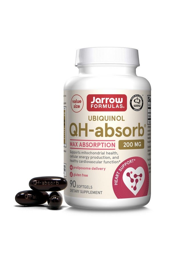 Jarrow Formulas QH-Absorb 200 mg - Active Antioxidant Form of Co-Q10 - Dietary Supplement - Supports Mitochondrial Energy Production & Cardiovascular Health - 90 Softgels - Image 1