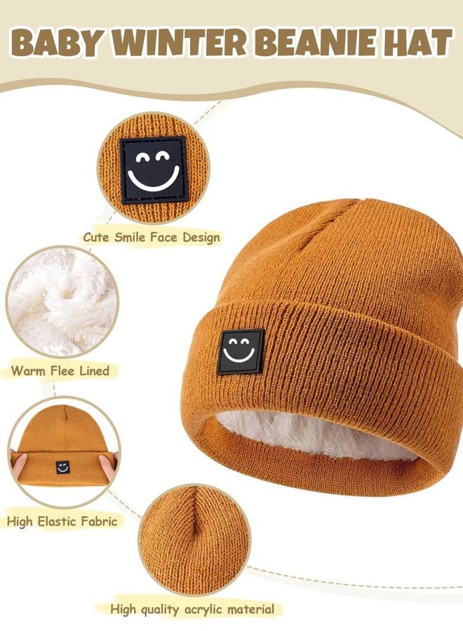 Hispeka Baby Beanie Mittens Scarf Set,Toddler Kids Winter Hat and Thermal Gloves Neck Warmer Set for Girls Boys Beige - Image 2