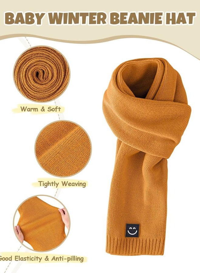 Hispeka Baby Beanie Mittens Scarf Set,Toddler Kids Winter Hat and Thermal Gloves Neck Warmer Set for Girls Boys Beige - Image 3