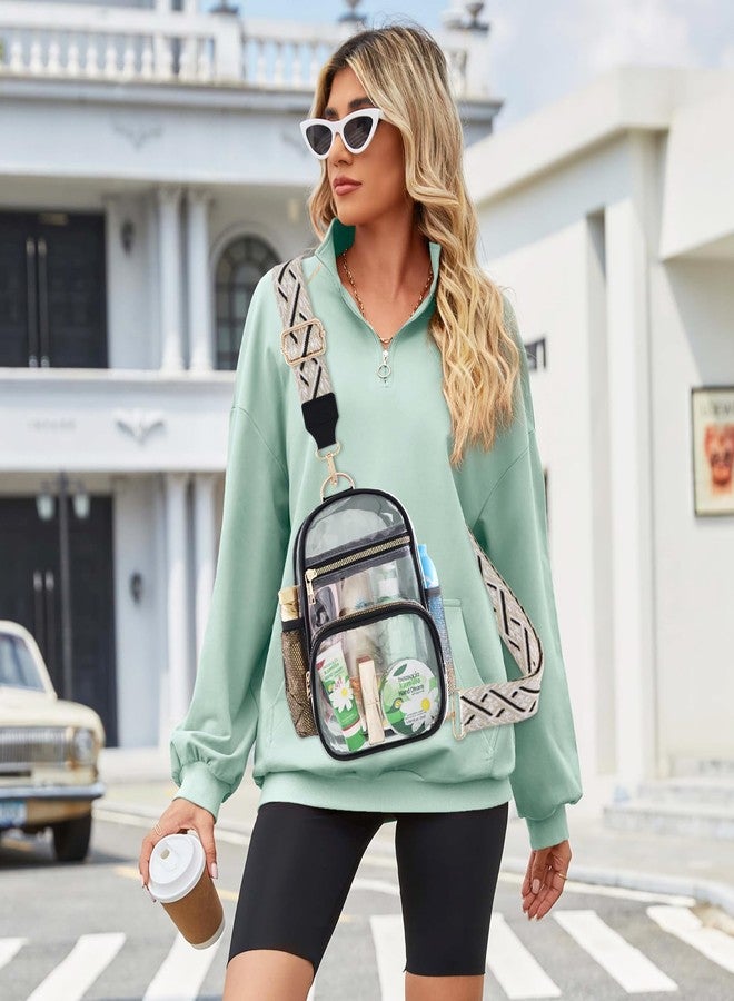 MOVOYEE Clear Bag Stadium Approved Events Concerts Bags Sports Outdoors with Water Bottle Holder,3 Pockets Clear Purse for Women Men Girls Handbags - Image 2