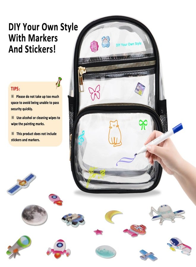 MOVOYEE Clear Bag Stadium Approved Events Concerts Bags Sports Outdoors with Water Bottle Holder,3 Pockets Clear Purse for Women Men Girls Handbags - Image 5