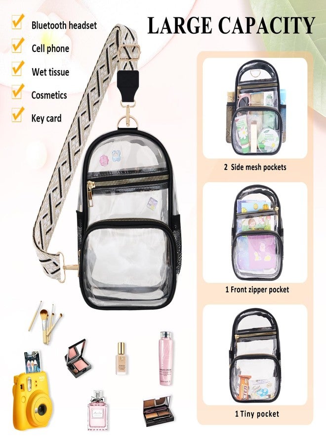 MOVOYEE Clear Bag Stadium Approved Events Concerts Bags Sports Outdoors with Water Bottle Holder,3 Pockets Clear Purse for Women Men Girls Handbags - Image 4