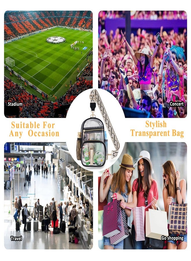MOVOYEE Clear Bag Stadium Approved Events Concerts Bags Sports Outdoors with Water Bottle Holder,3 Pockets Clear Purse for Women Men Girls Handbags - Image 3