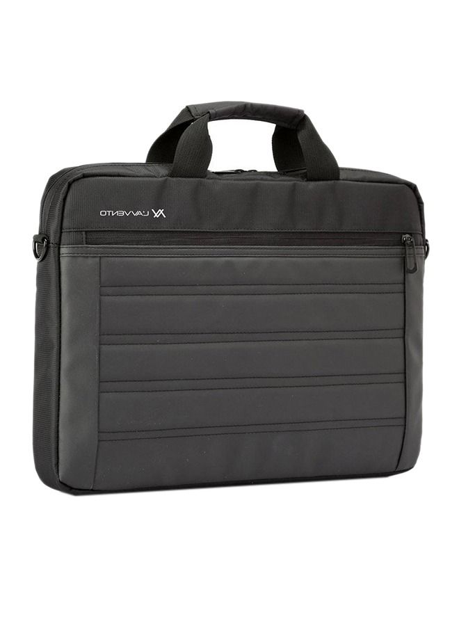 L'AVVENTO حقيبة كتف رفيعة للكمبيوتر المحمول مقاس 15.6 بوصة باللون الأسود - Image 1