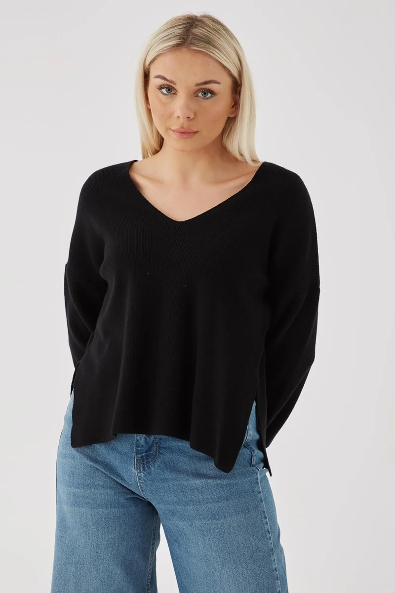 فاشن فريندز 23K0061K1 Women's Sweater Black