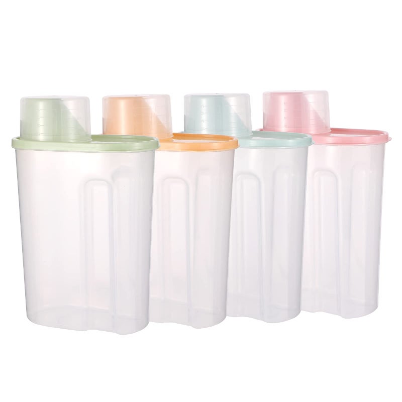 Gift Pack of 4 Rice Storage Containers  Cereal Containers Set 25L*4 with Measuring Cup Plastic Storage