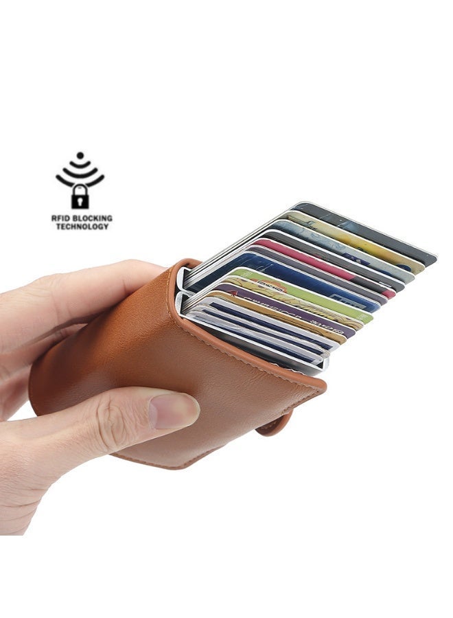 Men's Card Holder - Double-Layer Pop-Up Card Case, RFID Blocking Anti-Theft & Anti-Swipe, Premium Multi-Card Slot Card Sleeve for Men - Image 2