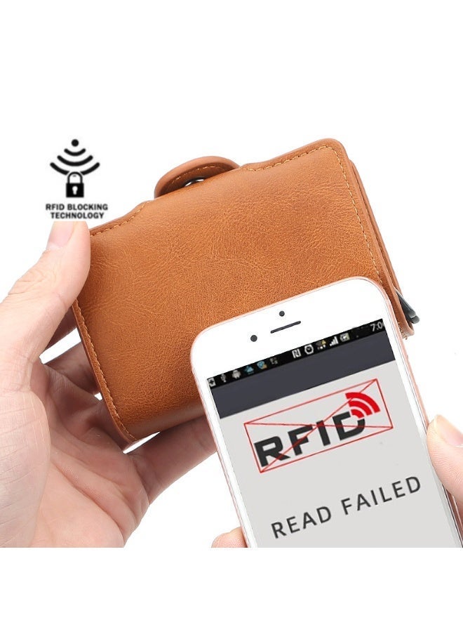 Men's Card Holder - Double-Layer Pop-Up Card Case, RFID Blocking Anti-Theft & Anti-Swipe, Premium Multi-Card Slot Card Sleeve for Men - Image 3