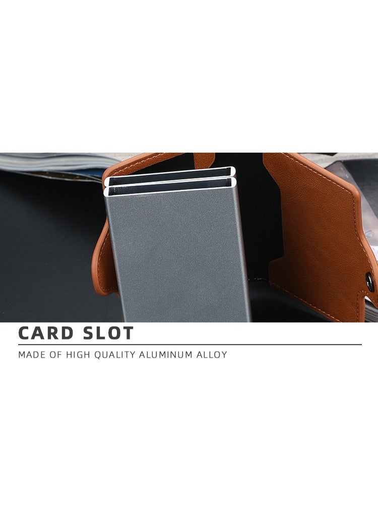 Men's Card Holder - Double-Layer Pop-Up Card Case, RFID Blocking Anti-Theft & Anti-Swipe, Premium Multi-Card Slot Card Sleeve for Men - Image 4