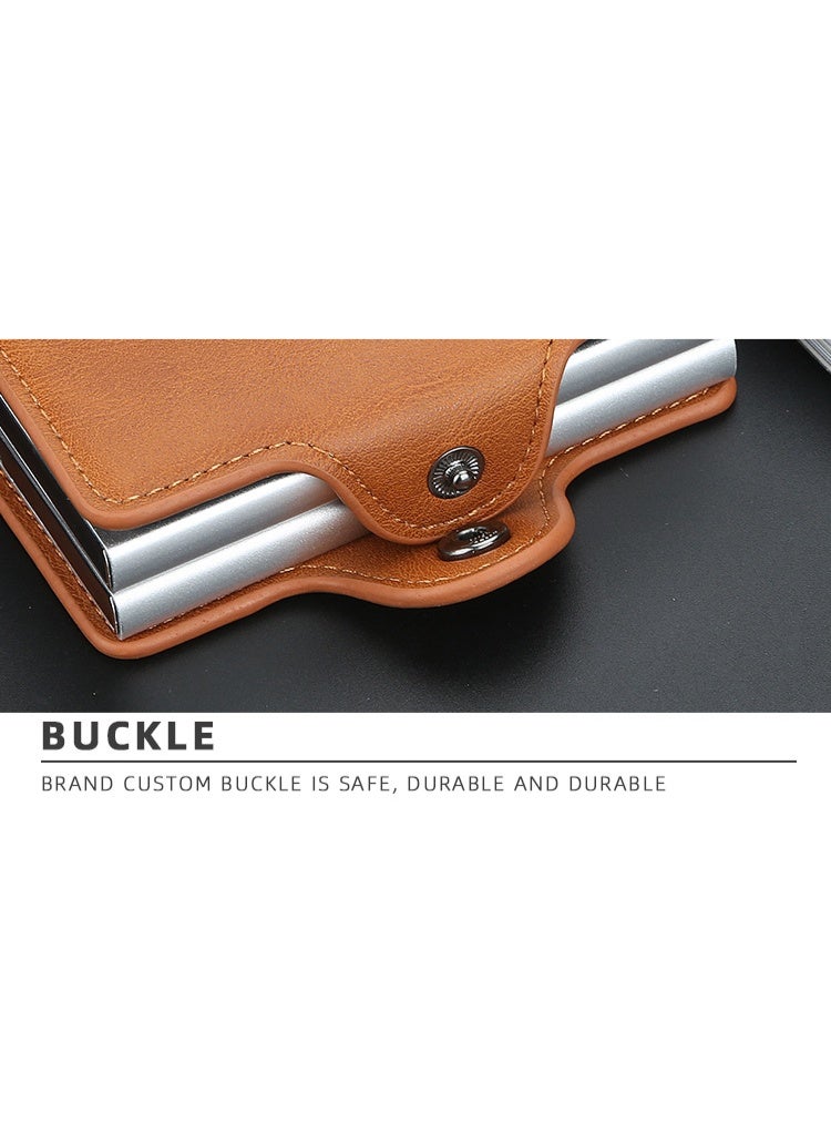 Men's Card Holder - Double-Layer Pop-Up Card Case, RFID Blocking Anti-Theft & Anti-Swipe, Premium Multi-Card Slot Card Sleeve for Men - Image 5