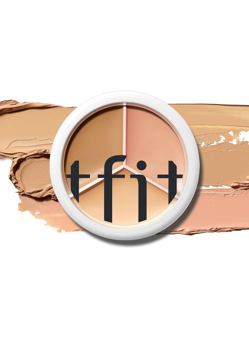 TFIT Cover Up Pro Concealer Palette - 3-in-1 Full Coverage Color Correcting Cream (Hydrating, 02 Warm, 0.52 Oz) - Image 1