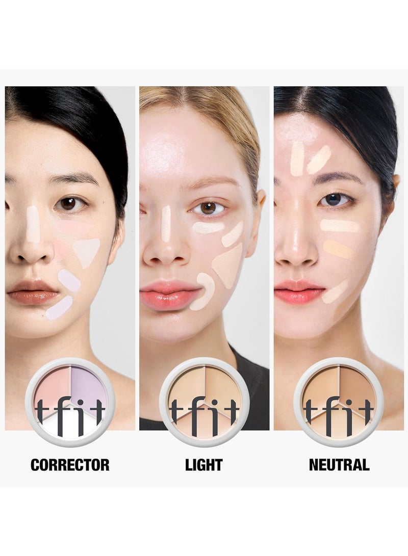 TFIT Cover Up Pro Concealer Palette - 3-in-1 Full Coverage Color Correcting Cream (Hydrating, 02 Warm, 0.52 Oz) - Image 4