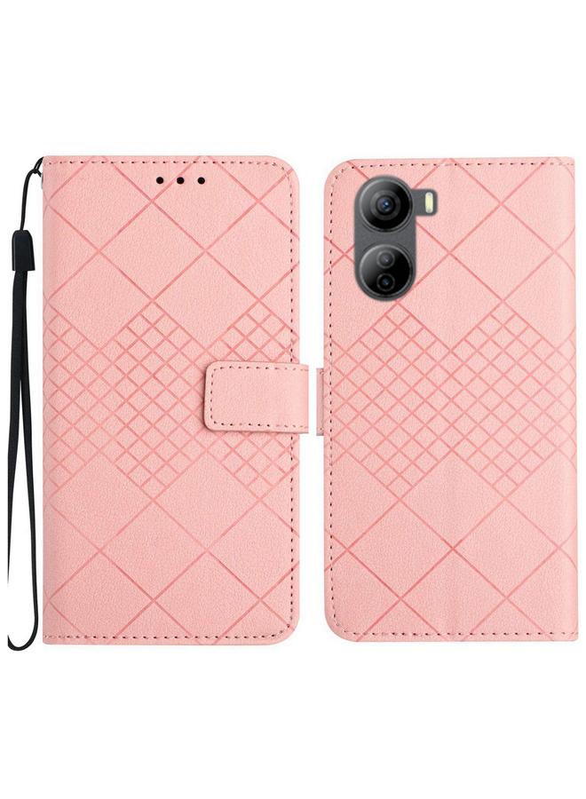 The Bros Case For ZTE Libero 5G IV Rhombic Grid Texture Leather Phone Case