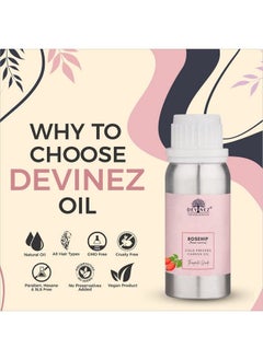 Devinez Rosehip Seed Coldpressed Oil 250Ml 100% Pure Natural & Undiluted Nourishment For Dry Hair & Weak Nails Hydration For Skin Antidandruff Delays Signs Of Aging Heals Sunburn Brings Glow Back  - Image 4