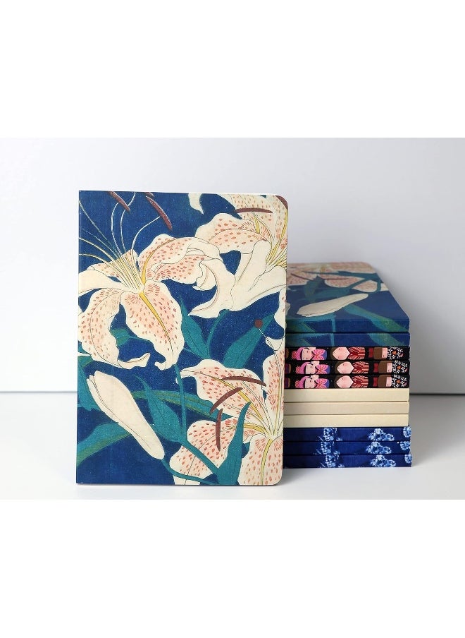 Hiroshige Spotted Lilies Dotted Paperback Journal: Blank Notebook with Pocket  - Image 2