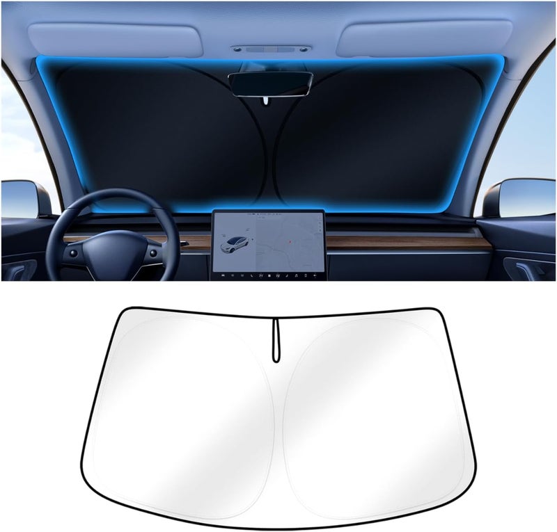 Canvcle Windshield Sun Shade for 2024-2025 2026 Hyundai Santa Fe Accessories Upgraded Double-Layer Front Window Sunshade Cover Sun Visor Protector Foldable Block UV Rays Keep Vehicle Cool - Image 1