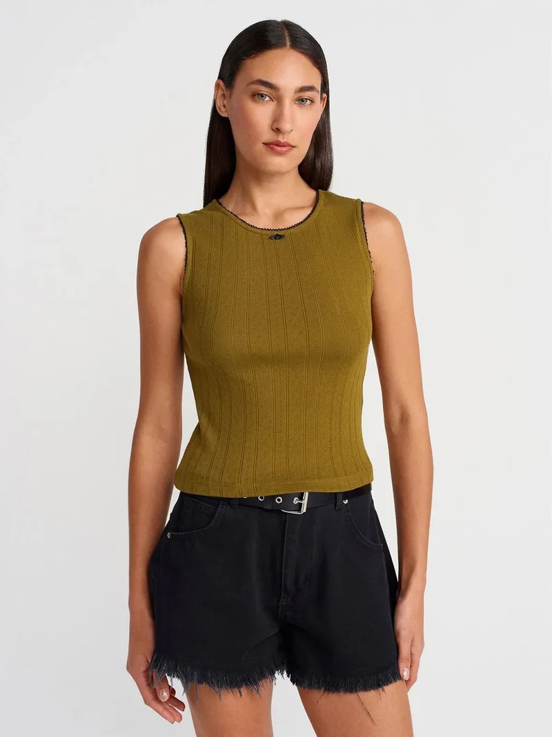 ديلفين DILVIN Women's Sleeveless Ribbed Cotton Vest