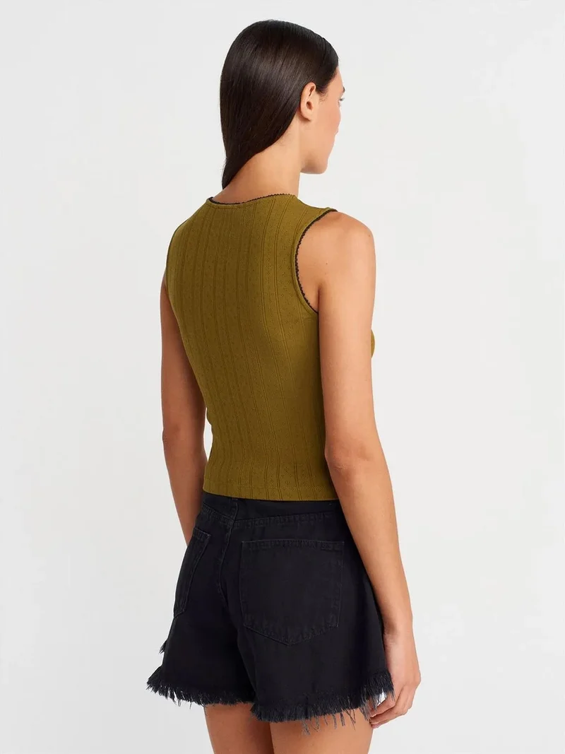 ديلفين DILVIN Women's Sleeveless Ribbed Cotton Vest