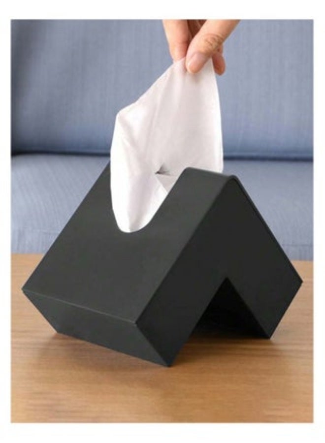 Innovative corner-shaped tissue box, black color - Image 1