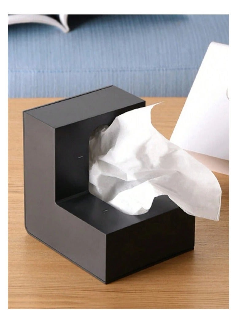 Innovative corner-shaped tissue box, black color - Image 2