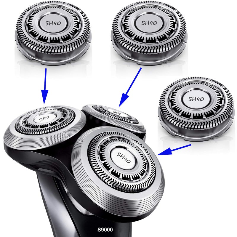 SH90 Replacement Heads Compatible with Philips Norelco Shaver Series 9000 Series 8950