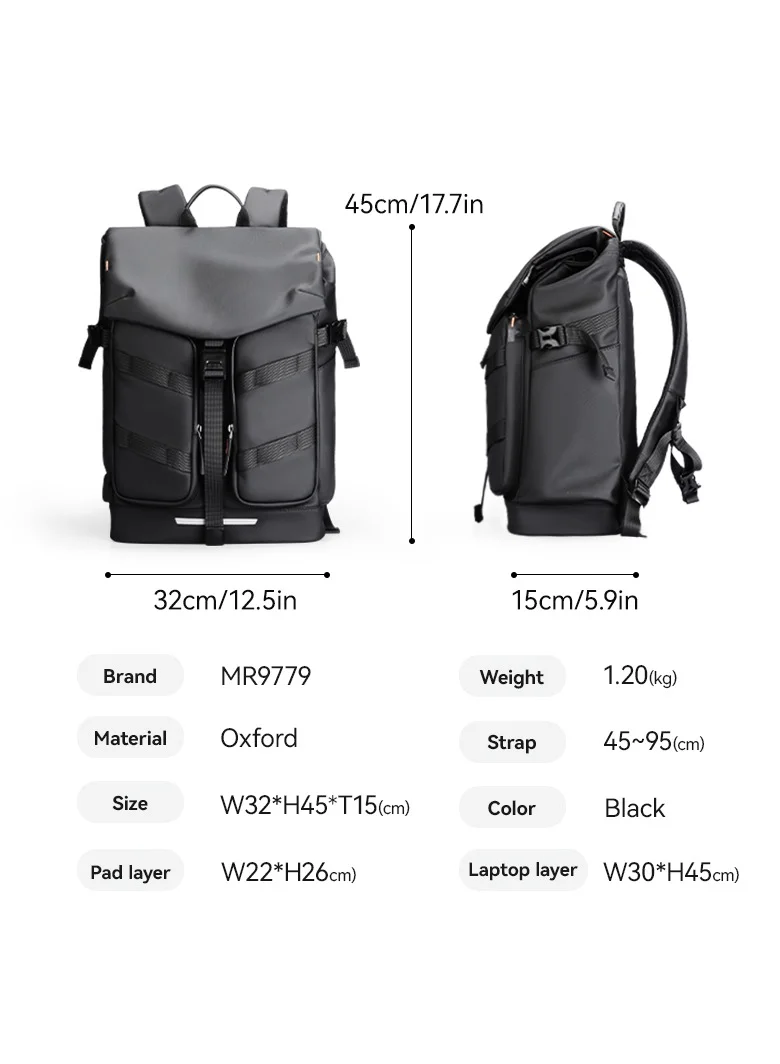 MARK RYDEN MARK RYDEN 9779 Expandable Multifunctional Large Capacity 17 INCH Laptop Backpack