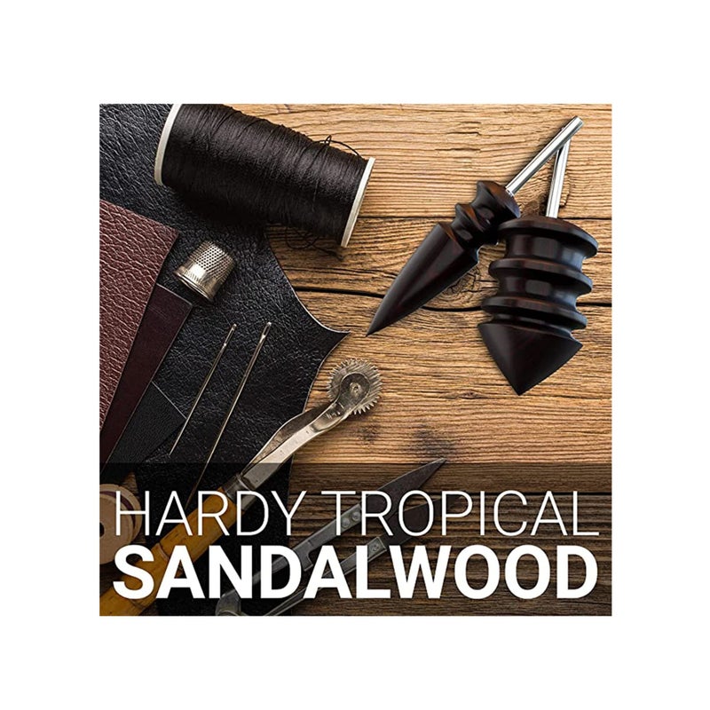 SOLARAE Leather Burnisher Bits 2-pack for Rotary Tools – Pointed Tip and Multi Grooved Burnishing Tips Made of Solid Tropical Sandalwood Create Smooth, Clean Edges on Leather Craft Projects - Image 3