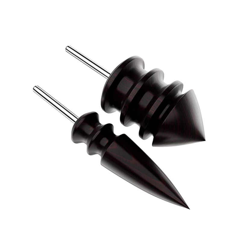 SOLARAE Leather Burnisher Bits 2-pack for Rotary Tools – Pointed Tip and Multi Grooved Burnishing Tips Made of Solid Tropical Sandalwood Create Smooth, Clean Edges on Leather Craft Projects - Image 1