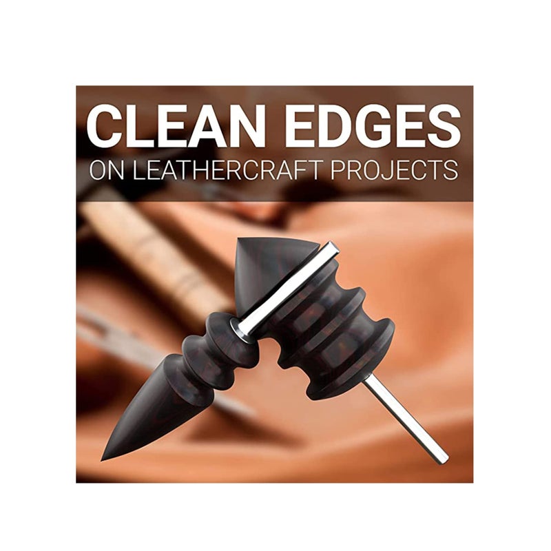 SOLARAE Leather Burnisher Bits 2-pack for Rotary Tools – Pointed Tip and Multi Grooved Burnishing Tips Made of Solid Tropical Sandalwood Create Smooth, Clean Edges on Leather Craft Projects - Image 2