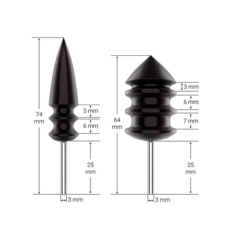 SOLARAE Leather Burnisher Bits 2-pack for Rotary Tools – Pointed Tip and Multi Grooved Burnishing Tips Made of Solid Tropical Sandalwood Create Smooth, Clean Edges on Leather Craft Projects - Image 4