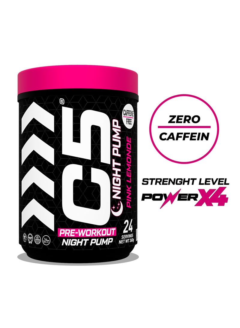 C5 Night Pump Pre Workout Powder Pink Lemonade- 24 Servings, Sugar Free-Zero Calories-Beta Alanine-Citrulline Malate, High-Performance PreWorkout Booster Supplement - Image 2