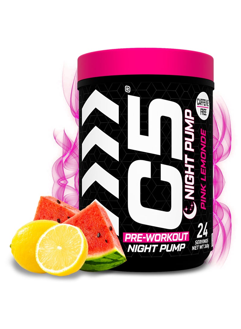 C5 Night Pump Pre Workout Powder Pink Lemonade- 24 Servings, Sugar Free-Zero Calories-Beta Alanine-Citrulline Malate, High-Performance PreWorkout Booster Supplement - Image 1