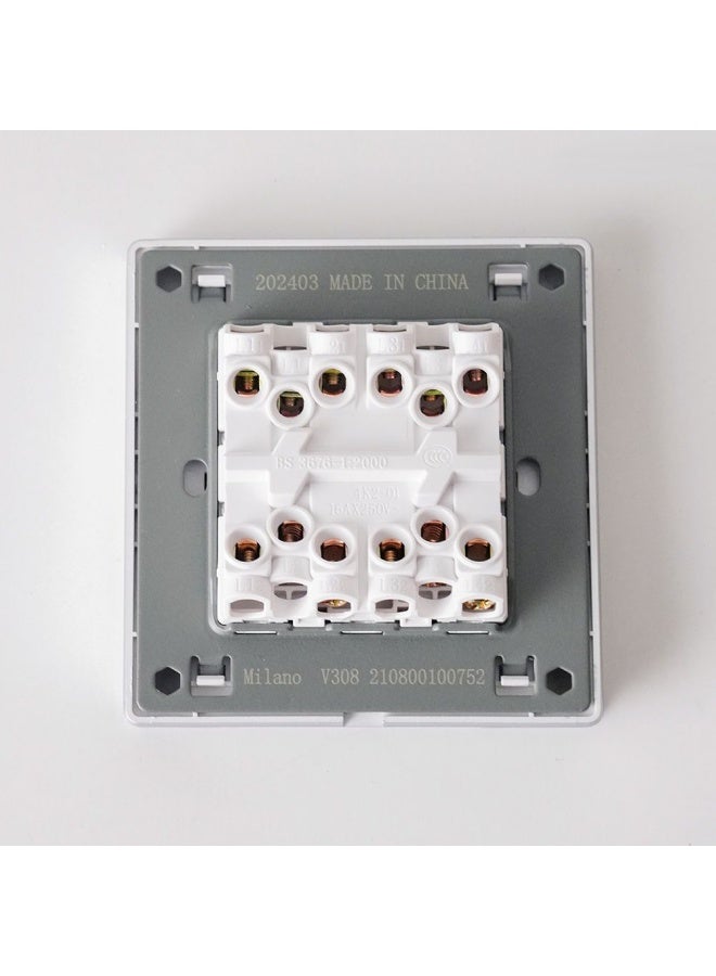 DANUBE HOME Milano 10A 4G 2W Switch Electrical Switches Sockets Outlets For Home Appliances Office Hotel Conventional Construction Project Aura Slvr - Image 3