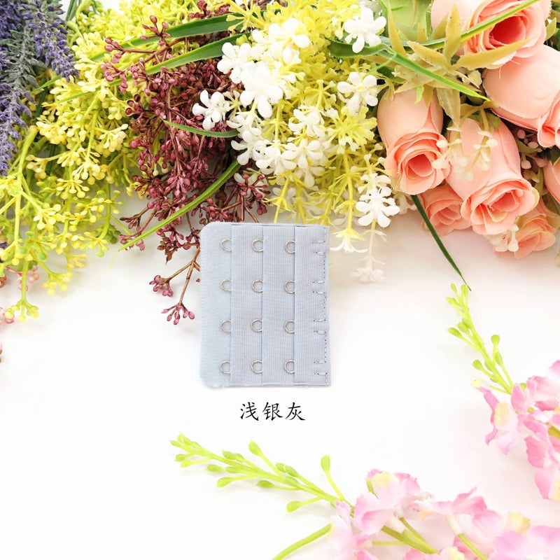 Generic [Stainless steel] small four-row buckle 6.3cm wide bra extension buckle underwear extension buckle small 3-row 4 buckle no packaging Light Silver Gray