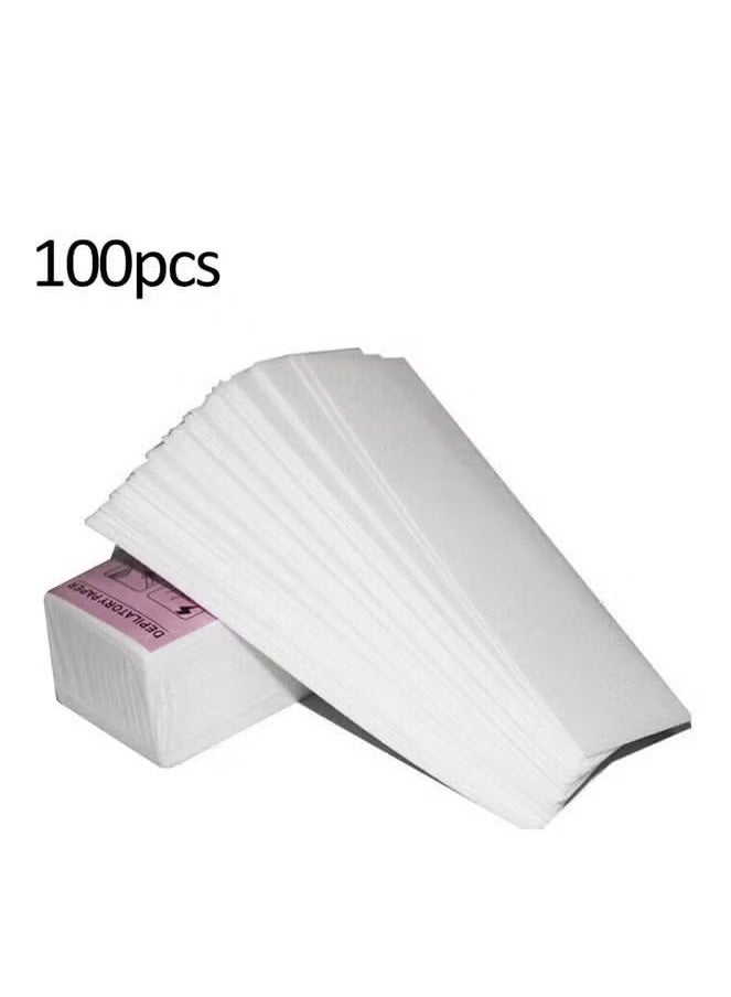 أوريتي شرائط شمع لإزالة الشعر غير المنسوجة، 100 قطعة، لون أبيض - Image 1