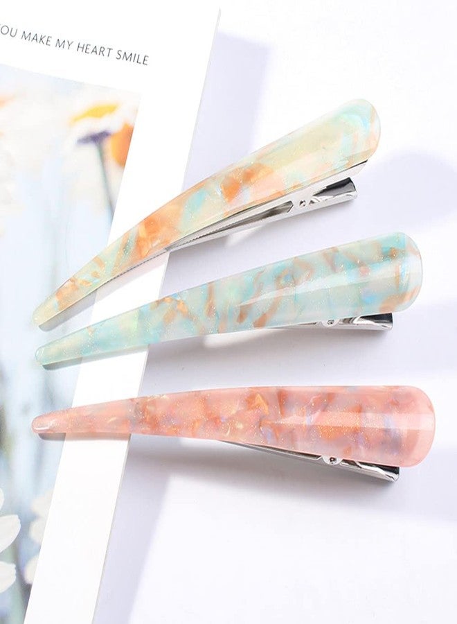 BIG BOX Large Metal Beak Duckbill Alligator Clips For Thick or Heavy Hair High Light Transmission Acetate Hair Clips Teeth Hair Barrettes No Slip Grip Hair Slide Stylish (Pack of 3) - Image 5
