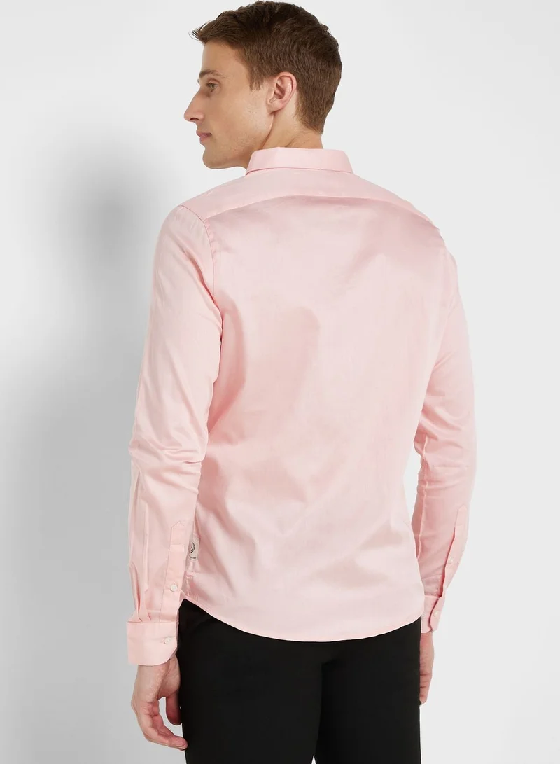 توماس سكوت قميص كلاسيك بنمط كاجوال وياقة عريضة وقصة ضيقة