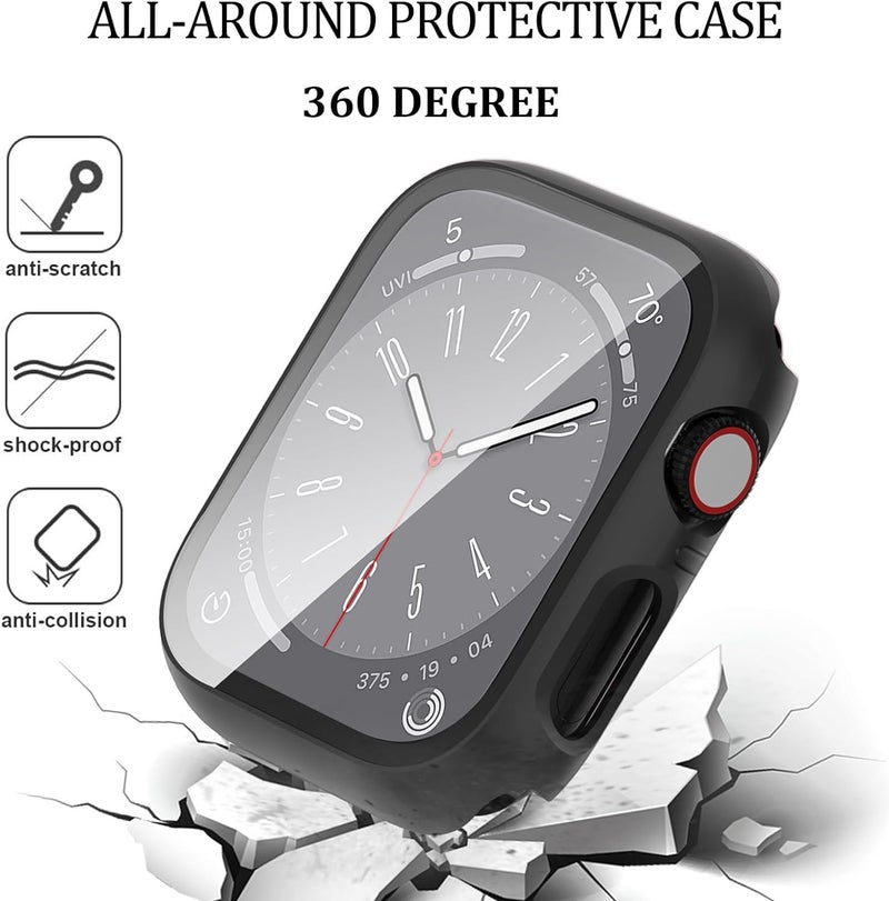 QCKANLJ 6-Pack Case with Tempered Glass Screen Protector Compatible with Apple Watch Series SE 3(2025)/SE 2/SE/6/5/4 40mm, Full Coverage Hard PC Protective Face Cover Bumper for iWatch 40 mm - Image 3