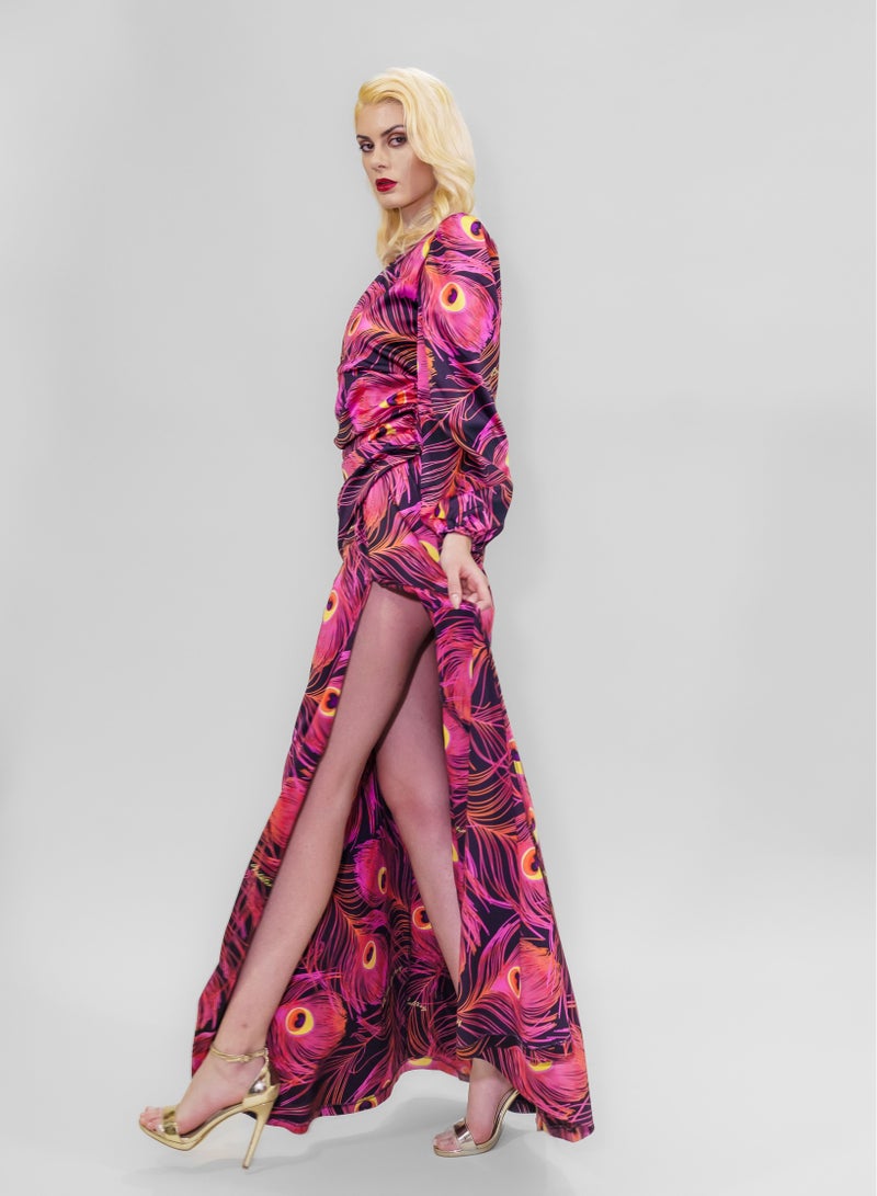 BITOLIA GALLERY Tight-high slit maxi dress Pink  - Image 4