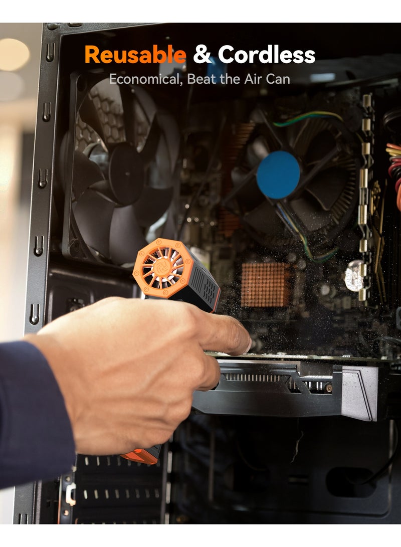 WOLFBOX MF50 Cordless Electric Air Duster with 110000RPM Super Power, 3-Gear Adjustable Mini Blower and Fast Charging, for Dust Blowing on Computer, Keyboard, House, Car and Outdoor - Image 3