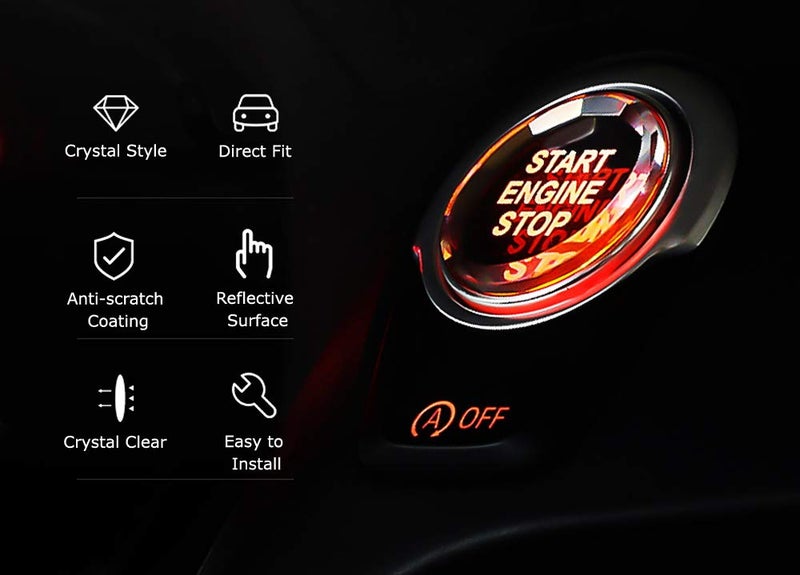 iJDMTOY (1) Crystal Diamond Reflective Engine Push Start Button w/Red Trim Compatible with BMW F/G Chassis Code 2 3 4 5 7 Series, X1 X2 X3 X4 X5 X6 w/Auto Start/Stop Feature - Image 5