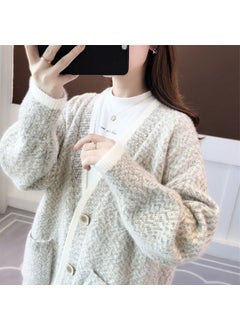 Generic Autumn 2024 New Explosions Women's Sweater Loose Outer Wear Knitted Cardigan Early Autumn Mink Velvet Jacket  - Image 1