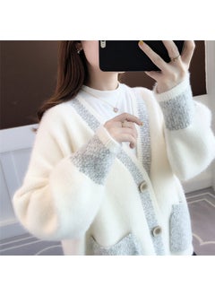 Generic Autumn 2024 New Explosions Women's Sweater Loose Outer Wear Knitted Cardigan Early Autumn Mink Velvet Jacket  - Image 5