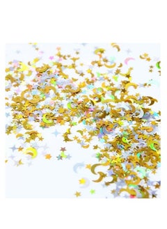 ThePartyPopper Ramadan and Eid Chrome Gold Moon Star Confetti Pack Table Confetti  - Image 2