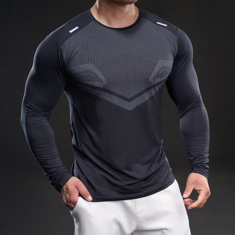 5802 Bullying Muscle Style Quick-Drying Ice Silk Long-Sleeved T-Shirt Men'S Leisure Sports Elastic Fitness Outdoor - Image 5