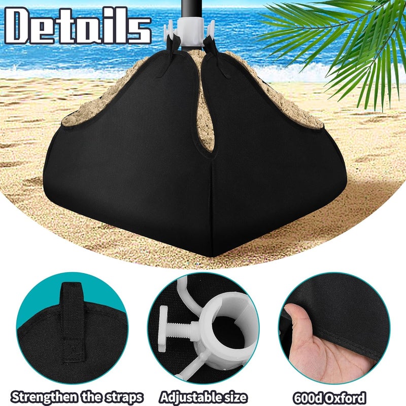 DECOHS 2 Sets Beach Umbrella Base Weight- 600D Oxford Cloth Sun Umbrella Fillable Weights Sand Bags- Heavy Duty Beach Umbrella Stand Sand Anchor for Outdoor Patio Garden - Image 3