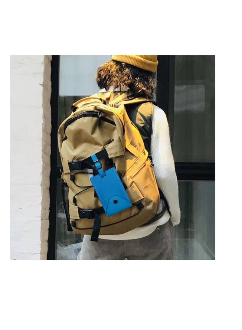 SYOSI 3 PCS Luggage Tags, Premium PU Leather Luggage Travel Bag Tags with Adjustable Strap, Suitcase Tags with Snap for Travel Bag Suitcase 3 Colors - Image 2