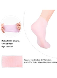 Generic 2pcs Silicone Socks for Women, Moisturizing Foot Socks, Soft Gel Socks, Aloe Socks, Women Spa Pedicure Socks for Repairing Dry Feet, Cracked Heel and Softening Rough Skin, Calluses  - Image 4